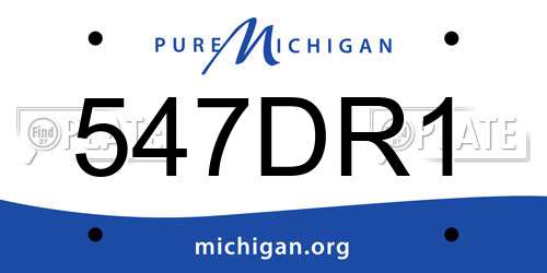 547DR1 Michigan License Plate