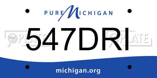 547DRI Michigan License Plate