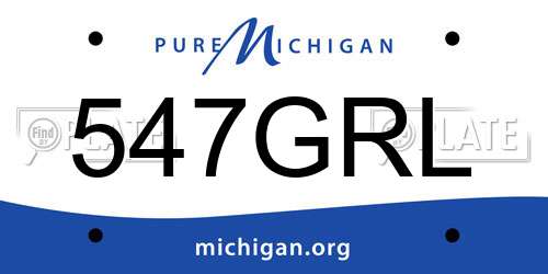 547GRL Michigan License Plate