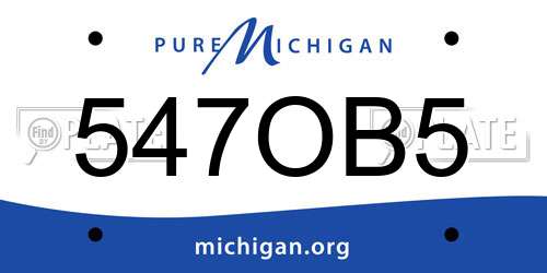 547OB5 Michigan License Plate
