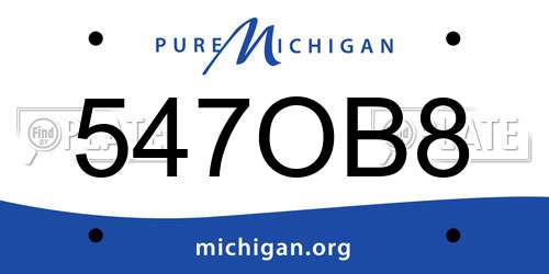 547OB8 Michigan License Plate