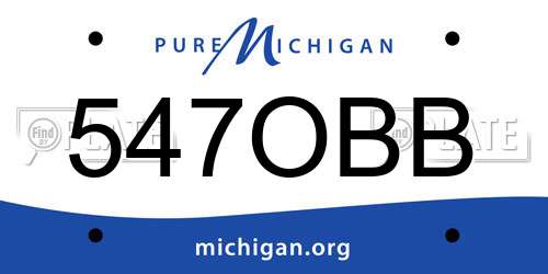 547OBB Michigan License Plate