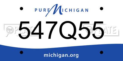 547Q55 Michigan License Plate