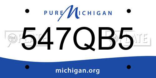 547QB5 Michigan License Plate