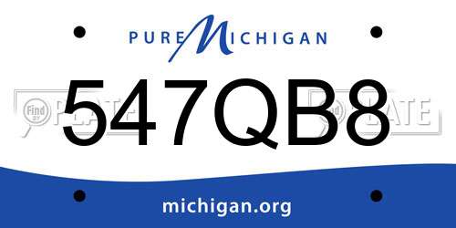 547QB8 Michigan License Plate