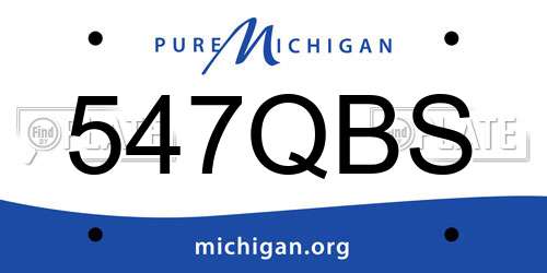 547QBS Michigan License Plate