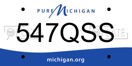 547QSS Michigan License Plate