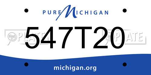547T20 Michigan License Plate
