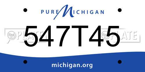 547T45 Michigan License Plate