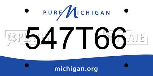 547T66 Michigan License Plate