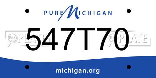 547T70 Michigan License Plate