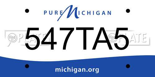 547TA5 Michigan License Plate
