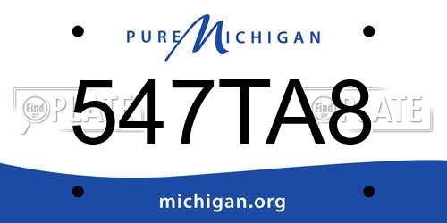 547TA8 Michigan License Plate