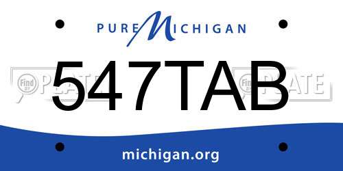 547TAB Michigan License Plate