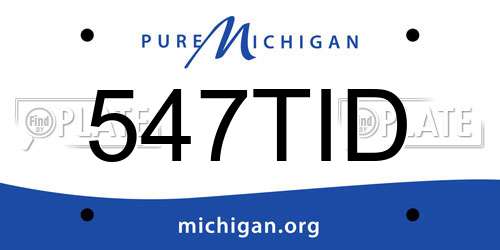 547TID Michigan License Plate