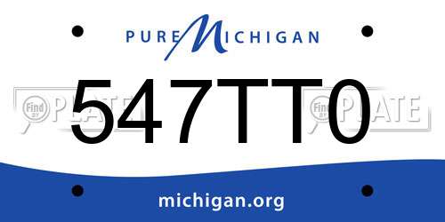 547TT0 Michigan License Plate