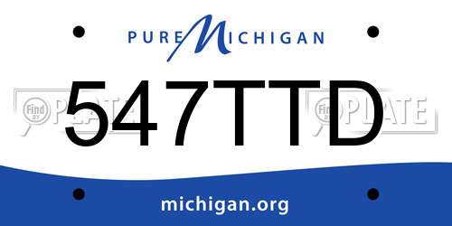 547TTD Michigan License Plate