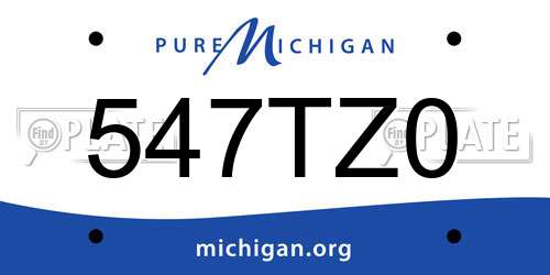 547TZ0 Michigan License Plate
