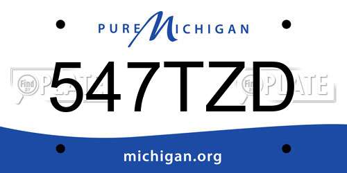 547TZD Michigan License Plate