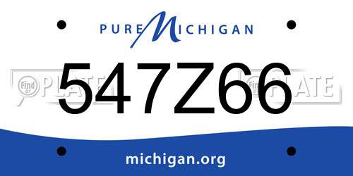 547Z66 Michigan License Plate