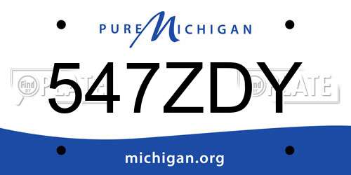 547ZDY Michigan License Plate