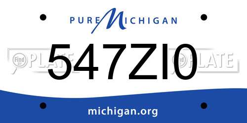 547ZI0 Michigan License Plate