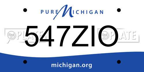 547ZIO Michigan License Plate