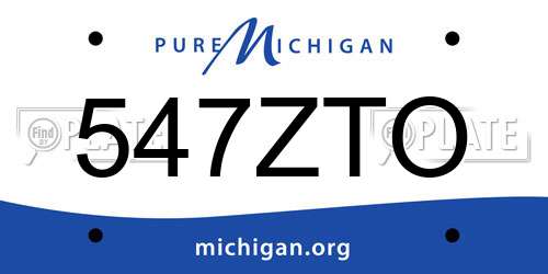 547ZTO Michigan License Plate