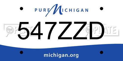547ZZD Michigan License Plate