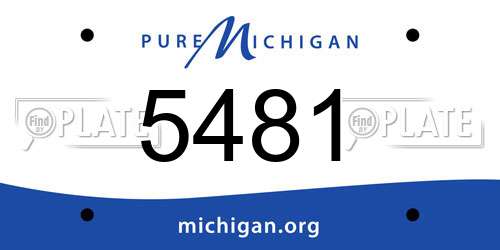 5481 Michigan License Plate