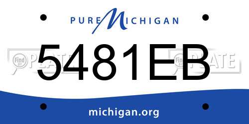 5481EB Michigan License Plate