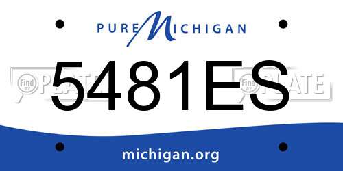 5481ES Michigan License Plate
