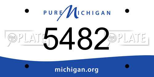 5482 Michigan License Plate