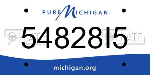54828I5 Michigan License Plate