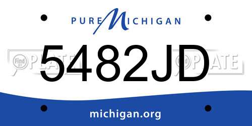 5482JD Michigan License Plate