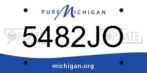 5482JO Michigan License Plate