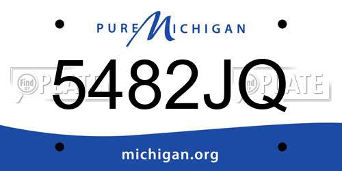5482JQ Michigan License Plate