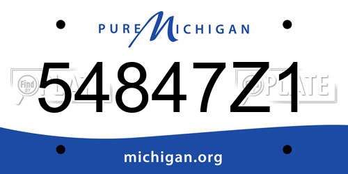 54847Z1 Michigan License Plate