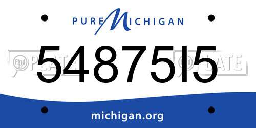 54875I5 Michigan License Plate