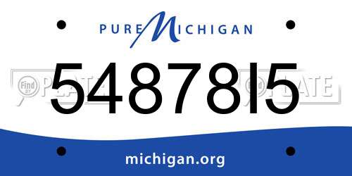 54878I5 Michigan License Plate
