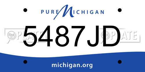 5487JD Michigan License Plate