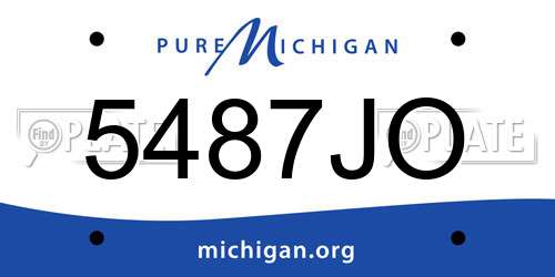 5487JO Michigan License Plate