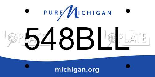 548BLL Michigan License Plate