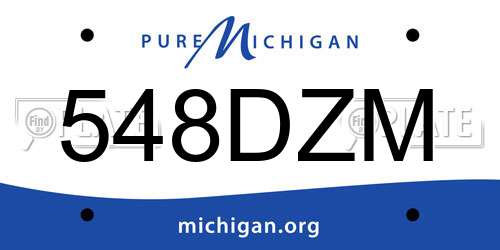 548DZM Michigan License Plate