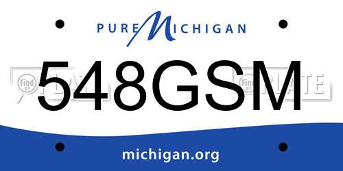 548GSM Michigan License Plate