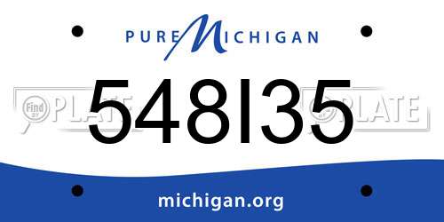 548I35 Michigan License Plate
