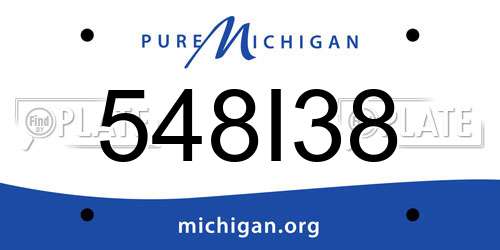 548I38 Michigan License Plate
