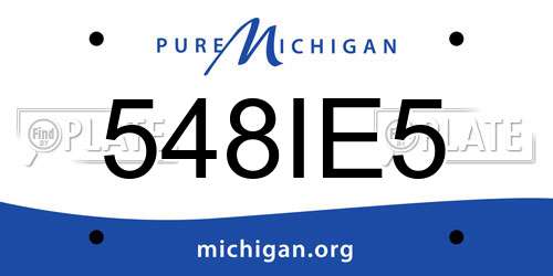 548IE5 Michigan License Plate