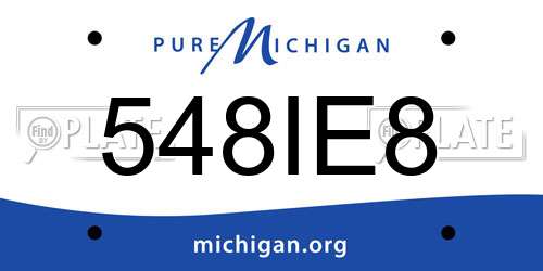 548IE8 Michigan License Plate