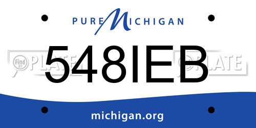548IEB Michigan License Plate